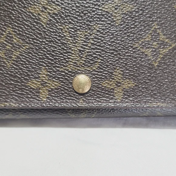 Louis Vuitton Brown Monogram Wallet Vintage Leather Zippered Porte Tresor Bifold - Picture 6 of 14